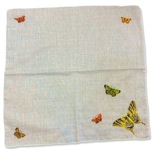 VINTAGE Appliqué Butterfly Handkerchief Hanky